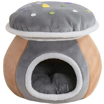 Patifirst Lit Caverne pour Chat - Niche pour Chien d'hiver en Forme De Champignon | Lit et Niche pour Chat | pour Le Salon La Chambre Le Balcon L'Appartement Et La Maison