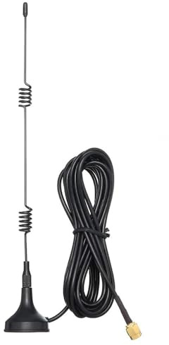 2.4GHz WiFi AntenaConector Macho SMA con Base Magnética, TengKo 10ft/3M 7dBi Gane HD Cámara de Seguridad Inalámbrica Extensión de Antena de Video para CCTV Cámara de Seguridad Cámara IP Conector