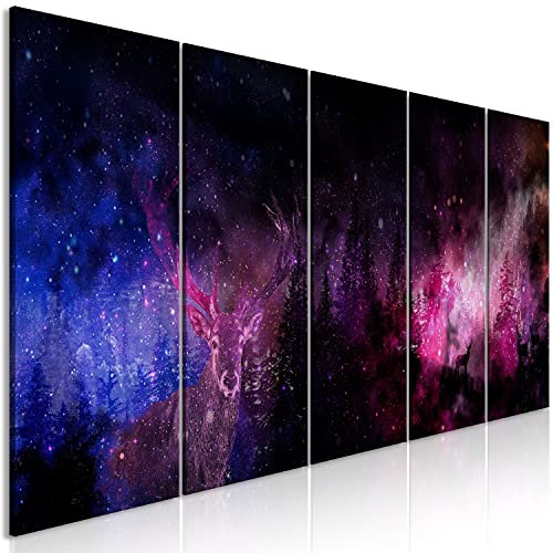 murando - Akustikbild Hirsch 5 tlg - Bilder Akustikschaum Schallschutz Wand Deko Kunst Akustikpaneele Wandpaneele Schalldämmung Wandbild Schallabsorber Akustikplatten Tiere Landschaft Galaxy Abstrakt