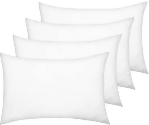 linensland® - 4 Pack Egyptian Cotton Pillow Cases - 250 Thread Count, Premium Hotel Quality, Soft & Breathable, Envelope Closure Pillowcases - Standard Size (50x75 cm), White
