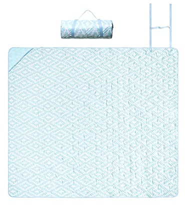 Wasserdichte Picknickdecke Sandfest Stranddecke Mit Griff Tragbar Faltbar Extra Groß Picknickmatte Maschinenwaschbar Feuchtigkeitsdichte Matte Teppich Vorleger Zum Camping Reisen Garten (Blau)