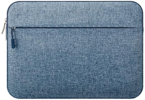 jooeer 11 Pulgadas Funda Ordenador Portátil Compatible con 11,6 Chromebook Tablet MacBook Air A1370/A1465, Bolsa PC de Poliéster Protector Acolchada con Bolsillo, Azul