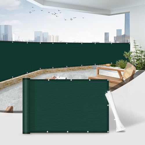 Sunnylaxx 70x800cm Frangivisto Balcone Verde Scuro con Fascette | Impermeabile,Protezione Privacy,PES Materiale,Facile da installare,Modello domestico per terrazzo.