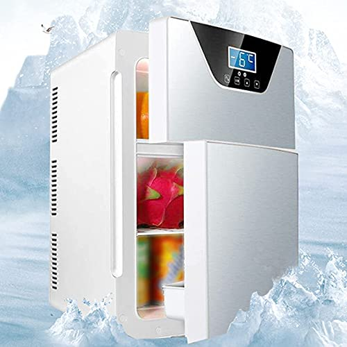 YIHANSS 20L Mini Fridge Car Refrigerator Ultra Quiet, Retro Fashion Mini Fridge, Portable Beauty Fridge for Home Car Makeup and Power Compatibility