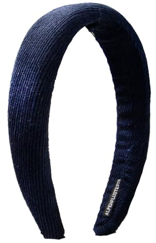 Alpenflüstern Trachten-Haarreif Babycord - Damen Haarschmuck, Haarband rutschfest fürs Dirndl (blau) ADV151