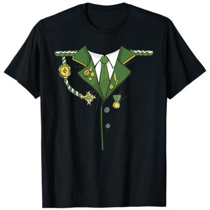 Traditionelle Grüne Tracht Schützenverein Uniform Kostüm T-Shirt