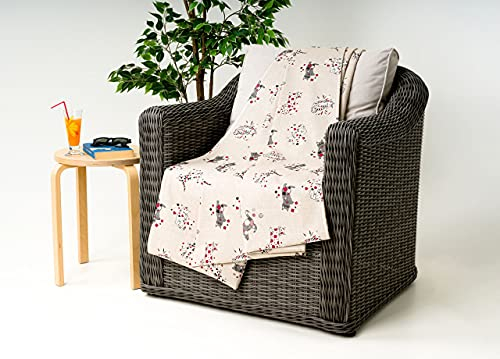 BIANCHERIAWEB Granfoulard Überwurf aus Baumwolle, hergestellt in Italien, verschiedene Designs, Mehrzweck-Tagesdecke für Einzelbett mit Katzen Patchwork