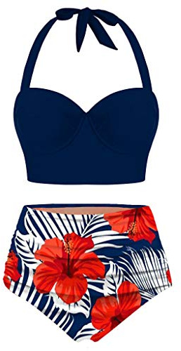 Femme Maillots De Bain Deux PièCes - EléGant Confortable Halter Triangle RéGlable Bikini ContrôLe du Ventre Pas Cher Maillot De Bain Sets Ronde Maillot De Bain Ensemble De Swimwear De Plage