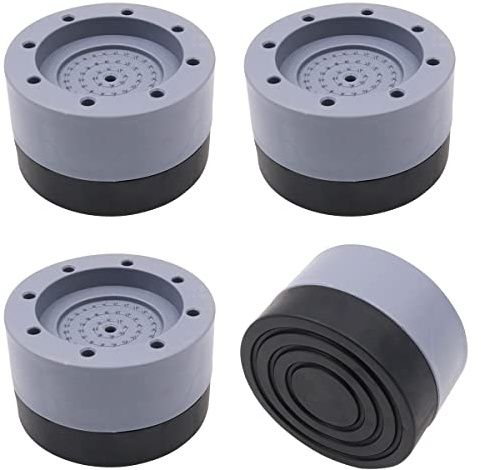 Tiardey 4pcs Anti-Vibration Pads for Washer and Dryer,Washing Machine Stabilisers Mats Soundproof Feet Support Kit - Gray