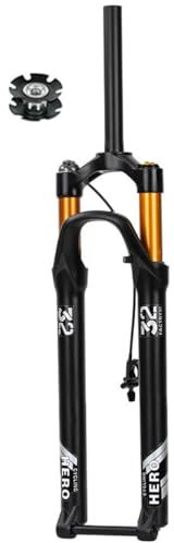 1-1/8 Gerades Rohr Mountain Front Gabel Trekking Bike Luftfedergabel 27.5 29 Zoll Fahrrad Vordergabel Federweg 120mm Steckachse 110×15mm Remote Sperrung Scheibenbremse (Color : Gold Remote, Size : 2