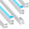 AiQInu LS0411 - Canalina per cavi con nastro adesivo in schiuma, supporto a parete per la gestione dei cavi, Confezione da 10 pezzi, 12 mm(D)*8mm(A)*0.4m(L)