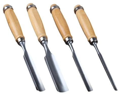 Snideri stämjärn för trä, Träsnideri stämjärn Set | Multifunktionell träbearbetningsmejselsats | 4X Professional Wood Carving Tool Set, bärbara handverktyg för träarbetare