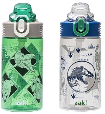 Zak Designs Jurassic World Sage 16oz Leak-Proof Straw Kids Water Bottle