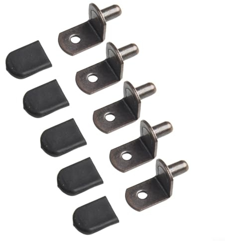 20 Stück 6 mm L-förmige rote Bronze Metall Regalstifte und Schrankregalstützen für Bücherregal, Kleiderschrank, Küche, Display und Weinschränke, kaltgewalzt