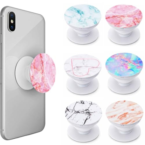 BAHME 6 Pièces Poignées pour Téléphone Portable, Anneau Telephone Portable, Support et poignée Extensible fabriqué, Ultra Mince Rotation à 360°, Compatible avec Tous Les Smartphones