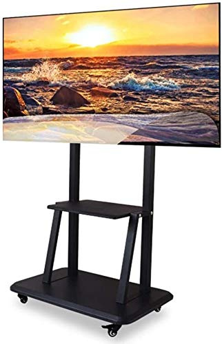 Supporto TV Universale Supporto TV Mobile con Ruote Carrello TV da 100 kg, Supporto TV Mobile Adatto a Schermo Piatto al Plasma LCD LED da 60-100, Carrello Regolabile - Supporto TV Mobile con