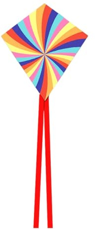 AsrMyjcx Triangle Drachen Einleiner Regenbogen Flugdrachen Aus Strapazierfähigem Polyester Fiberglas mit Tragetasche Leichter Aufbau für Gemeinsames Drachenfli, Drachen