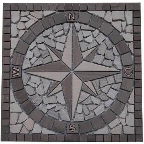 Marmor Rosone 30x30 cm Kompass Windrose Naturstein Mosaik Einleger Fliesen Natur 032