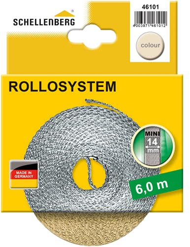 Schellenberg 46101 Rollladengurt Mini 14 mm, 6 m, beige