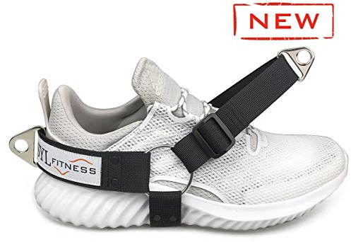 SYL Fitness Correas de Pie Para Máquinas de Cables y Bandas de Resistencia, Hacer Ejercicios de Brasas y Entrenamiento en Casa y En El Gimnasio Resistencia de Las Piernas (Negro, Dos pies)