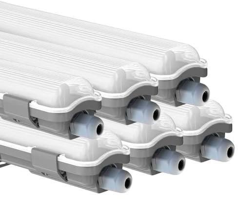 etc-shop LED Feuchtraumleuchte 127,5 cm LED Röhre Garage Werkstattleuchte kaltweiß LED Wannenleuchte 18 Watt, 1700lm 6400K, 5er Set
