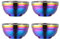 SBOMHS Cuenco de cereales de acero inoxidable 18/10, 500 ml, diseño de arco iris, juego de 4 cuencos de arroz, cuencos grandes para fideos, cuencos de postre anchos de 13 cm (5,1 pulgadas), de metal,