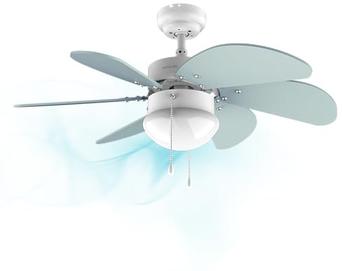 Cecotec Deckenventilator EnergySilence Aero 3600 Vision Sky, 92 cm | Lampenfassung ohne Leuchtmittel, 3 Stufen, 50 W Kupfermotor, 6 Rotorblätter, wendbare Flügel, Sommer-/Winter-Funktion