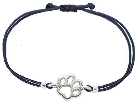 Selfmade Jewelry armband dam silver tass storlek justerbar makraméarmband med tass handgjord inkl. presentförpackning, Größenverstellbar, Metall makraméband Metall