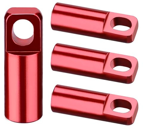 Red Presta Valve caps 2 in 1 Bike tire caps tubeless Presta Valve stem Covers with Valve core Removing Function, Anodized Aluminum, Light Weight, high Performance (4 Pack)