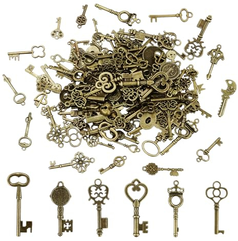 150 Pezzo Chiavi Vintage Decorativo Misto Vecchio Bronzo Chiavi Antiche Vintage Gadget per Matrimonio Decorativo Antico Decorativo Ciondoli per Collane