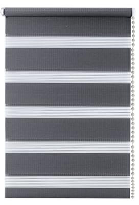 Apex Furnishings Zebra Day and Night Blinds Dual Layer Fabric Opaque & Translucent Easy Fit Zebra Blind for Windows and Door Grey Roller Blinds (49cm X 165cm)