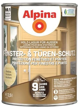 Alpina Fenster- und Türen-Schutz Farblos 2,5 Liter seidenmatt
