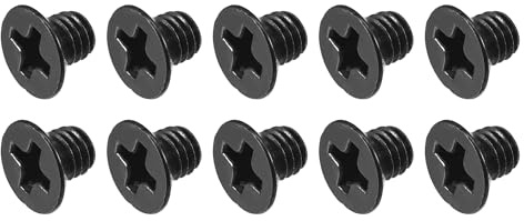 METALLIXITY 50Pcs Phillips Tornillos De Cabeza Plana M4 x 5mm Negro | Tornillos De Acero Al Carbono, Para Gafas Relojes Y Otros Pequeños Electrónicos
