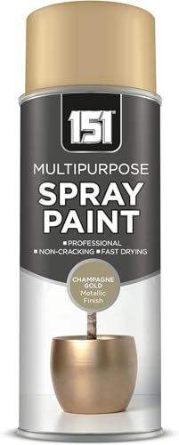 Inspired Essentials Multi-Purpose Spray Paint 400ml for Metal, Wood, Plastic, Walls, Aerosol Spray with Perfect Finish (Champagne Gold, Pack of 2)
