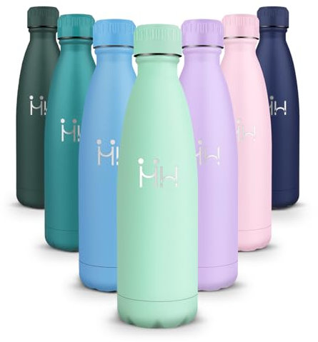 Borraccia Termica 500ml, Borraccia Termica Bambini, Borraccia Palestra senza Perdite & BPA, Borracce Termiche, Bottiglia Termica per Scuola, Ciclismo, Lavoro - Bevande Calde per 12 Ore & Fredde 24 Ore