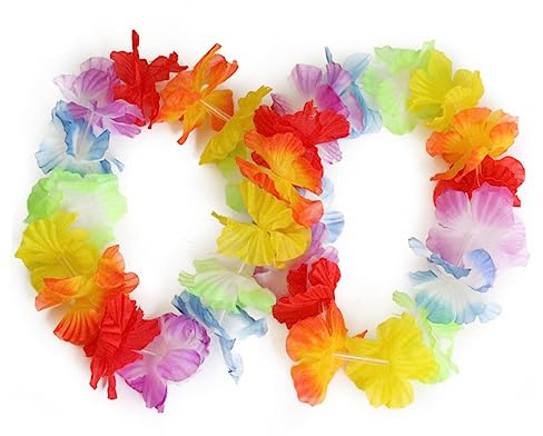 CTIRCHIU 12 Stück Hawaii Blumenstirnband aus Stoff für Luau Strandparty mit Charakteristischem Design und Angenehmer Farbe in Verschiedenen Farben