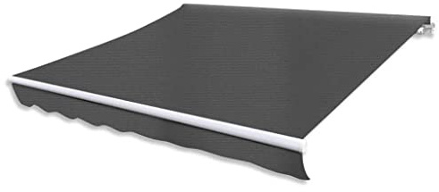 LoogCape Auvent à bras articulé - 300 cm - Anthracite - Cadre en aluminium avec renfort en métal - Polyester 270 g/m² avec revêtement en polyuréthane - Angle d'inclinaison de 45 ° - Pour balcon