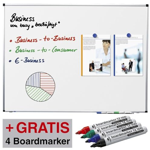 Legamaster Whiteboard Premium 100,0 x 75,0 cm (B x H) + Gratis 4 Filzstifte TZ100