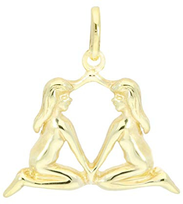 My Gold Anhänger Sternzeichen (Ohne Kette) Echtes Gelbgold 333 Gold (8 Karat) Massiv Gegossen 17mm x 20mm Zodiac Basic