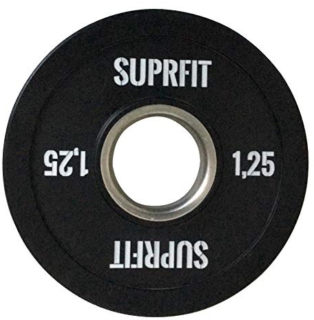 Suprfit Mini PU Bumper Plates - gummierte Hantelscheiben für Techniktraining mit der Hantelstange, Einzelgewicht: 0,5-2,5 kg, Stahlring mit 50 mm Durchmesser, Optionen: einzeln, paarweise oder Sets