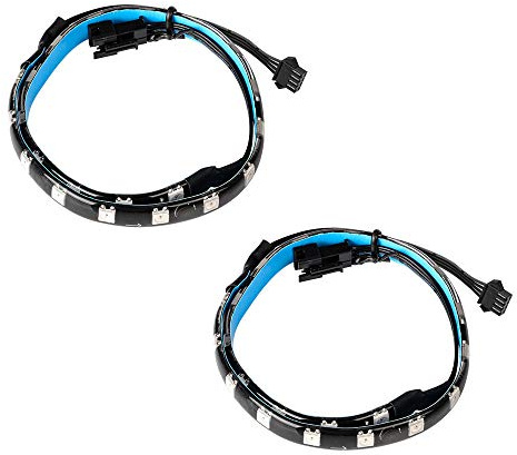 J&D PC RGB LED Streifen Licht, 2er-Pack Magnetischer RGB LED Strip Plus Verlängerung mit 4-Pin RGB-Header für Motherboard/PC-Gehäuse, Kompatibel mit Asus Aura/Asrock Aura RGB LED/Mystic Light