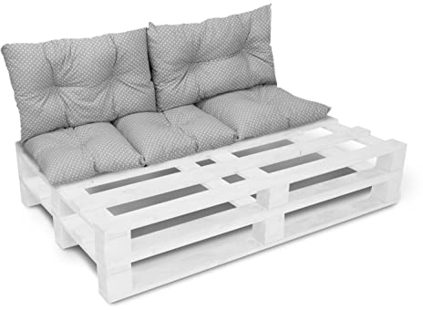 Amilian Palettenkissen Set 1x 120x40 + 2x40x60 Sitzauflage Sitzkissen für Europaletten Palettensofa Palettenmöbel Balkon Kleine Couch Outdoor Sessel oder kleines Sofa für Jugendzimmer