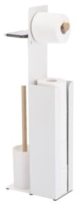 Spirella Combiné WC avec Support Smartphone Acier & Bambou Yoni Blanc Mat