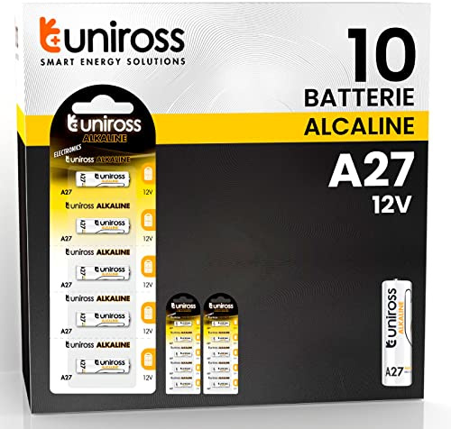 Uniross Batterie MN27 A27/27A 12V Spezialistische Alkali-Knopfzellen Akkus - 2 Blister mit 5 Batterien