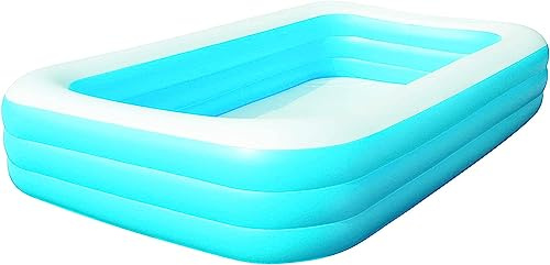 1ABOVE Piscina familiar rectangular para la familia, fácil de montar, azul, ideal para refrescarse juntos bajo el sol de verano. Tamaño: 305 x 183 x 56 cm