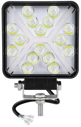 Willpower 1PC 4 Zoll 48W Led Arbeitsscheinwerfer Bar 12V 24V Led Scheinwerfer Spotlights für Offroad Auto Traktor Boot 4x4 Zusatzscheinwerfer Rückfahrscheinwerfer, 3000K 6000K Zweifarbig, Platz
