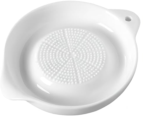 1 paquete de placa ralladora de cerámica avanzada para jengibre, ajo, cebolla, queso, limón, chocolate, verduras y frutas en la cocina, blanco, 6 pulgadas
