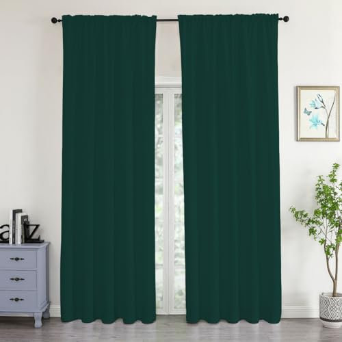 texpot Cortina de terciopelo azul petróleo 140 x 245 cm opaca con cinta fruncidora