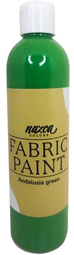 Nazca Colors Pintura Textil Verde 250ml – Pintura para Tela y Cuero Permanente ideal para Pintar Ropa, Camisetas, Jeans, Bolsas, Zapatillas de Tela y Piel – Gran Capacidad de Cobertura