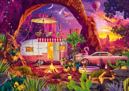 Schmidt Spiele 58574 Jeff Haynie, Camping-Paradies in der Wüste, 1000 Teile Puzzle